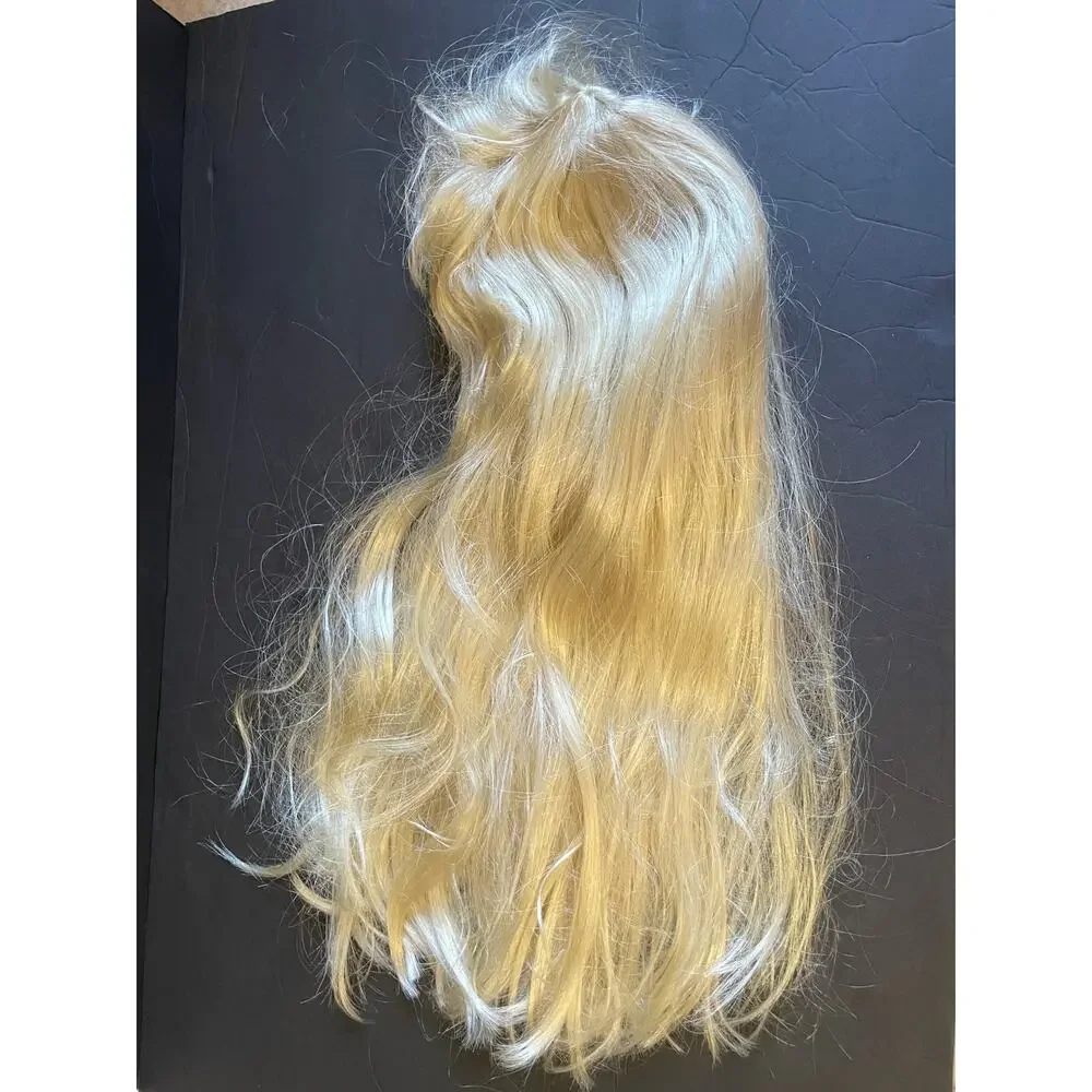 Spirit Halloween Long Blonde Wig Synthetic Hair Straight with Bangs New Cosplay